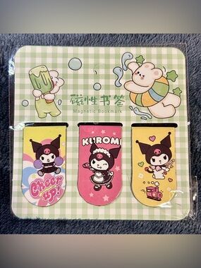 Kawaii Kuromi Magnetic Bookmark Set 3pc Cute Sanrio Style